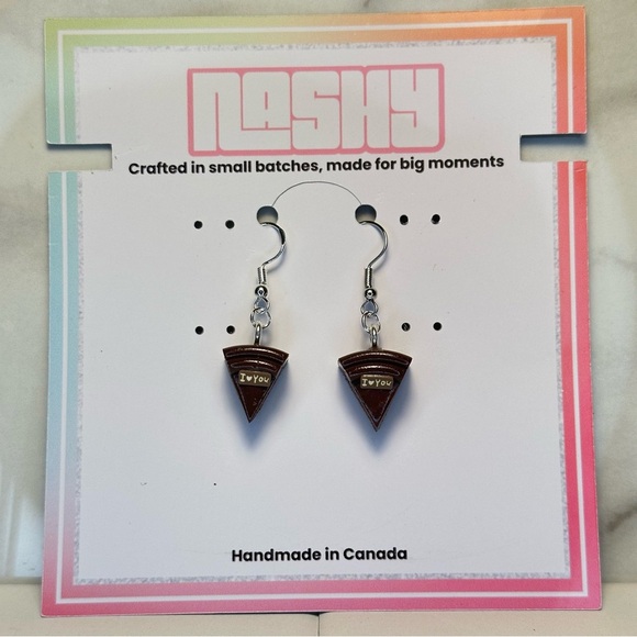 Chocolate Cake Slices(Mini) - Handmade Earrings - Picture 4 of 7